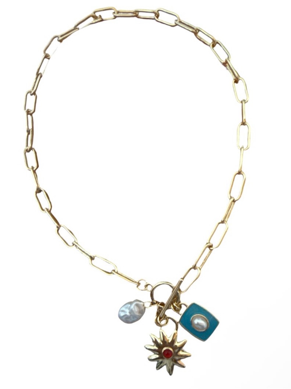 Mayamar 24k Deep GP Link Charm Necklace - Picture 2 of 3
